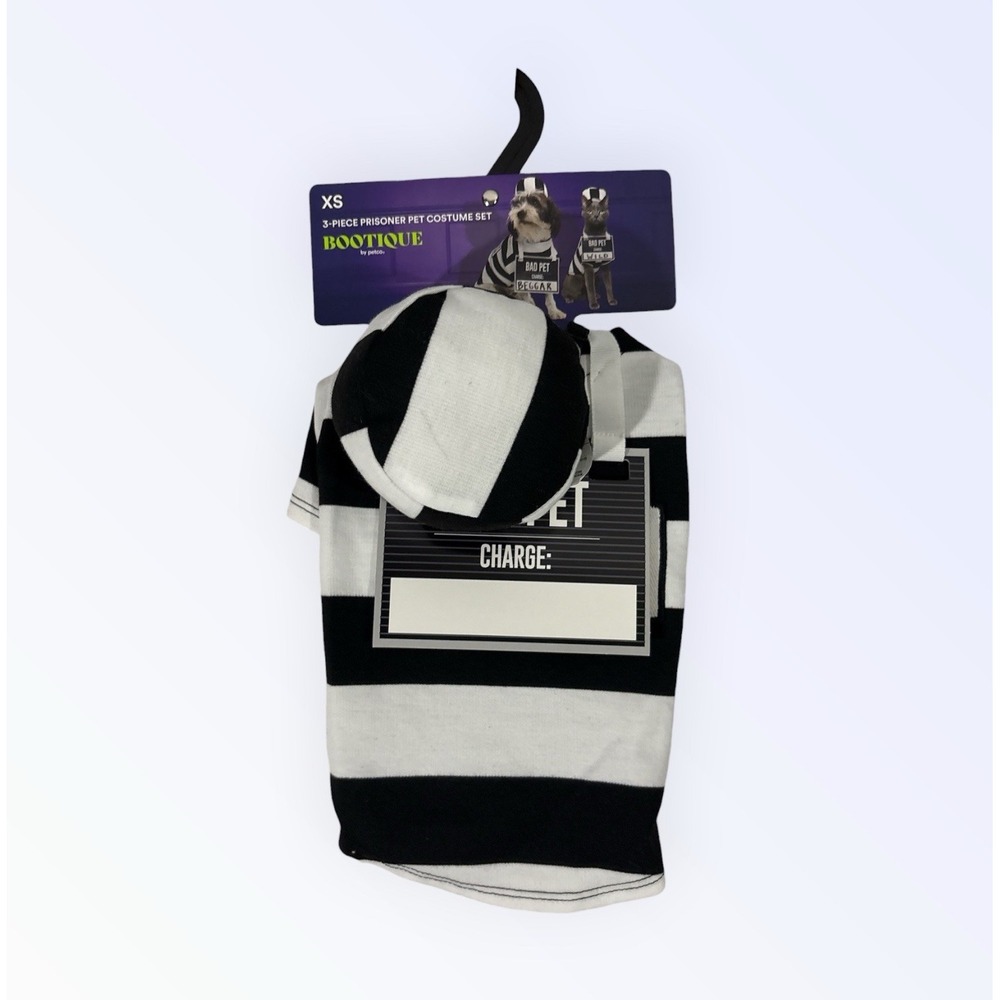 PET-ITENTIARY prisoner Dog Costume Halloween new pet Bootique Size XS